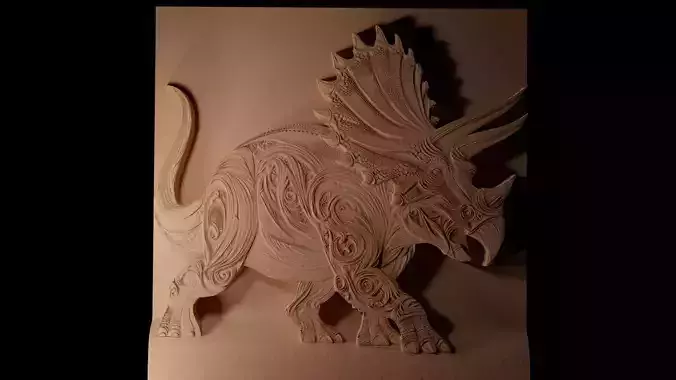Triceratops CNC 3d Print High Relief Sand Casting