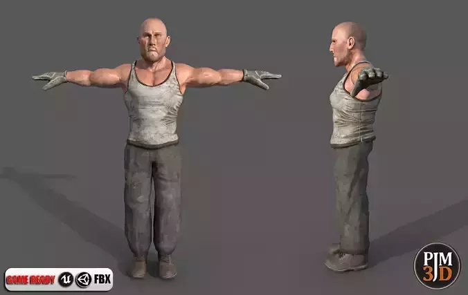 Human Male Character  UE4 Unity3D Free low-poly 3D model