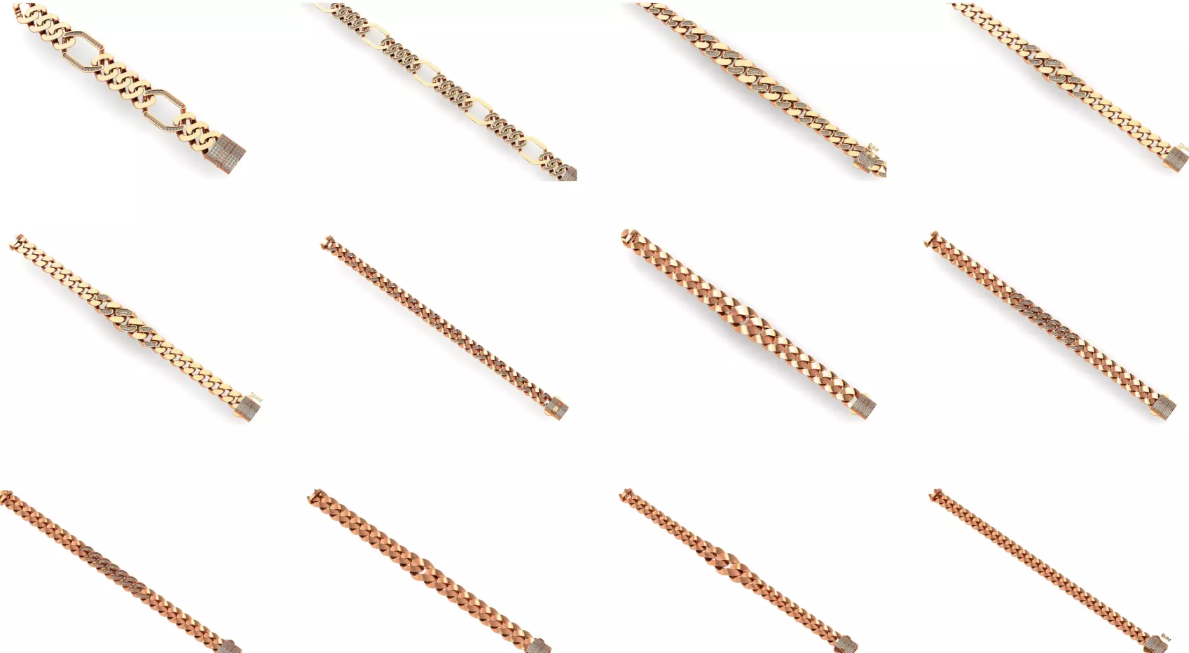 121 Cuban Chain Bracelet Necklace Collection _0