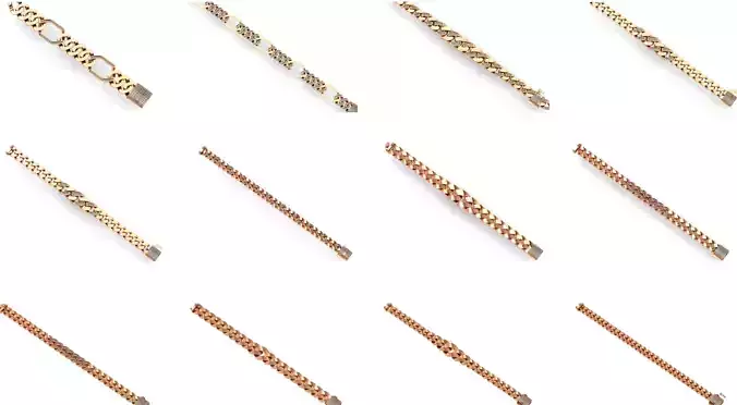 121 Cuban Chain Bracelet Necklace Collection 