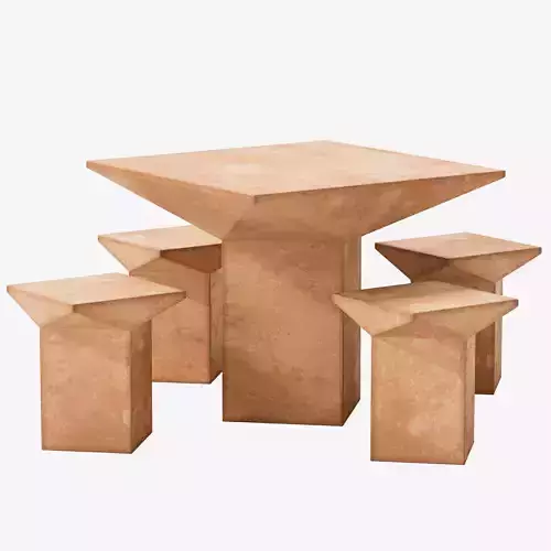 Pitcher Stool and Dining Table Set produced by Artedomus