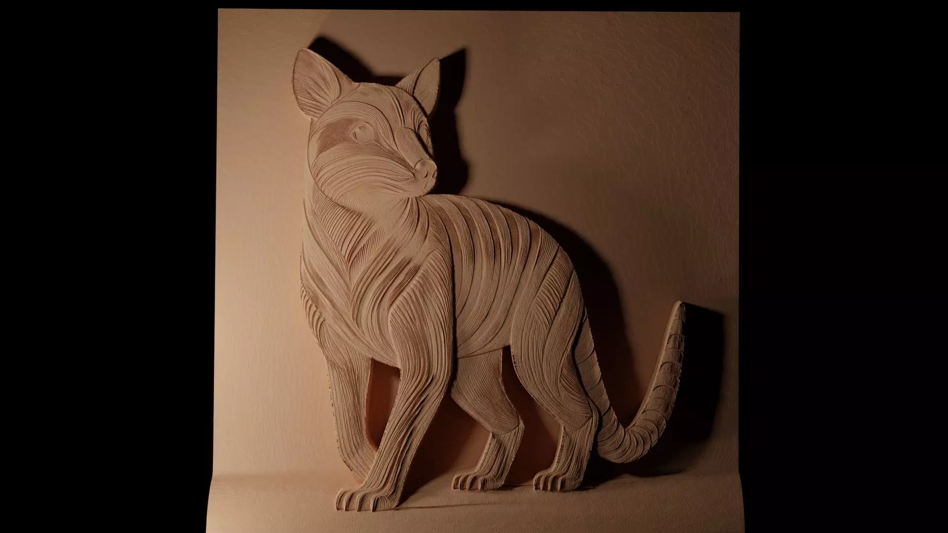 Thylacine CNC 3d Print High Relief Sand Casting 3D print model_0