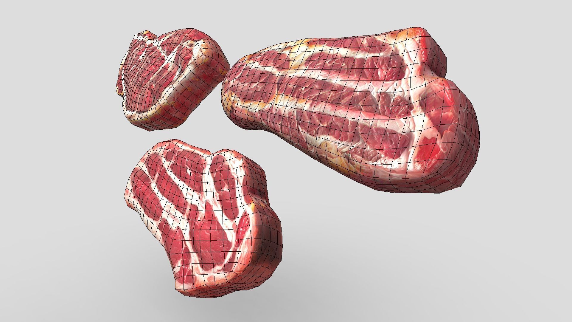 Medium Cooked Steak Pack Low-poly 3D model_6