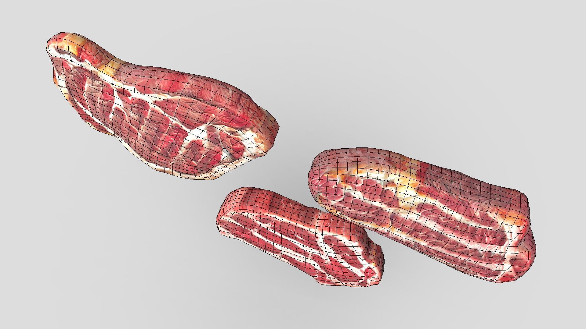 Medium Cooked Steak Pack Low-poly 3D model_4