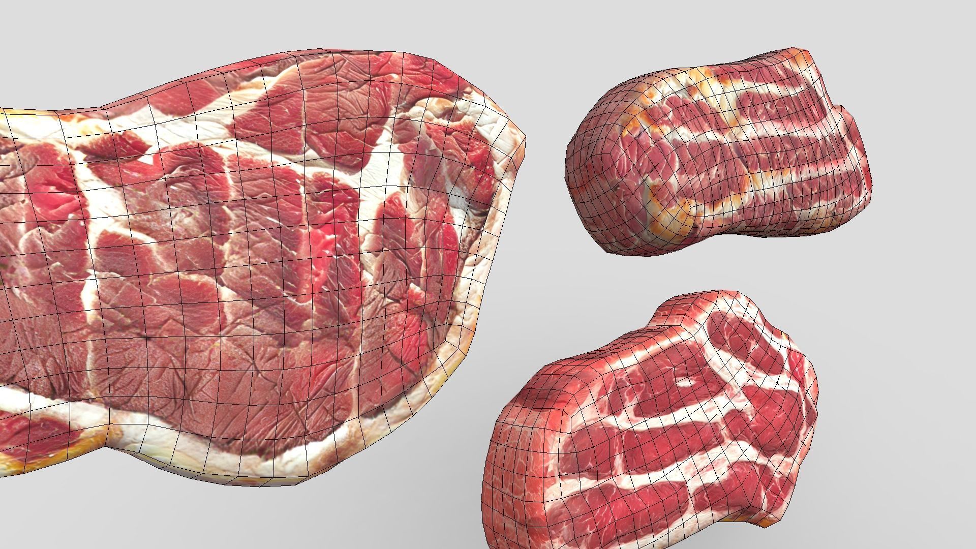 Medium Cooked Steak Pack Low-poly 3D model_10