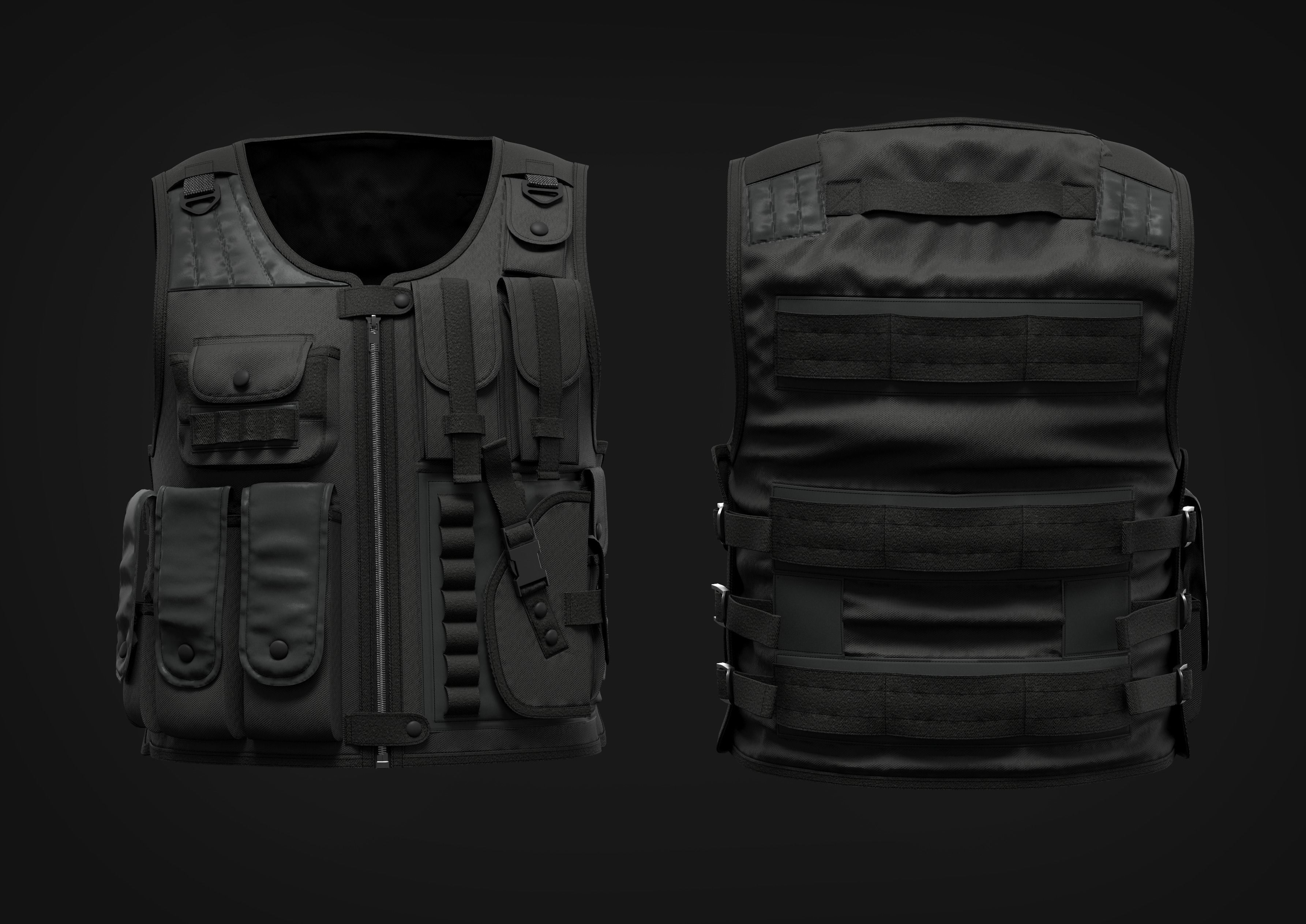 Tactical Uniform Set for men 3D model_7