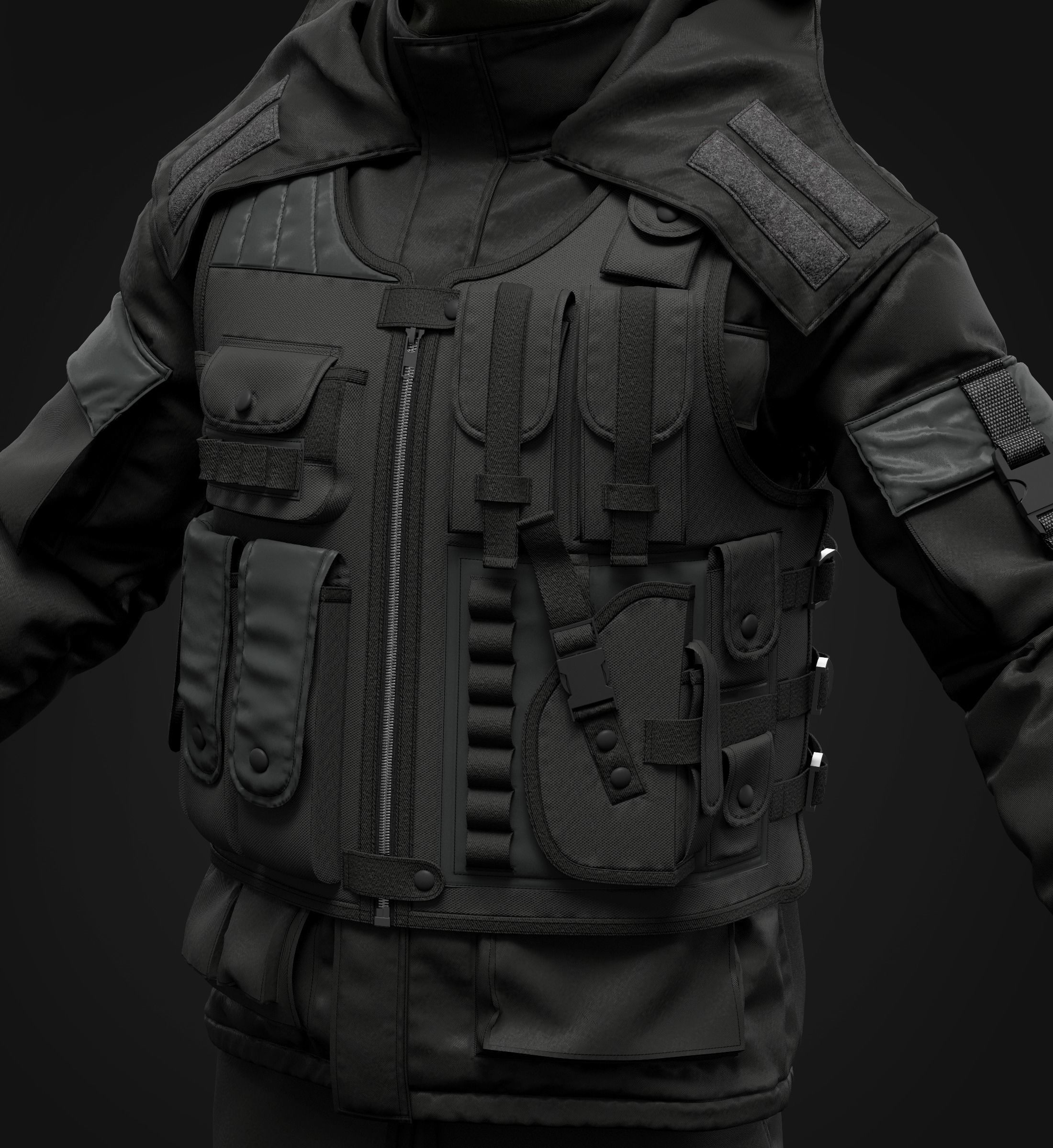 Tactical Uniform Set for men 3D model_11