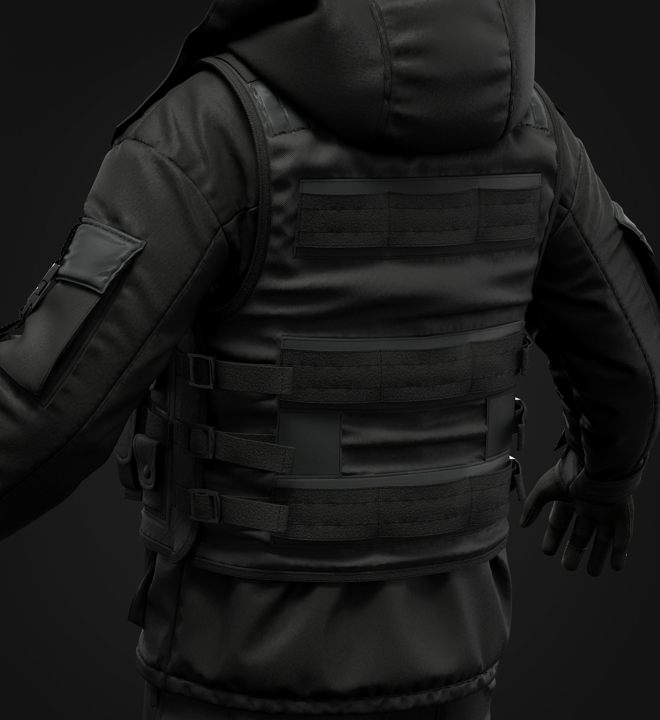 Tactical Uniform Set for men 3D model_12