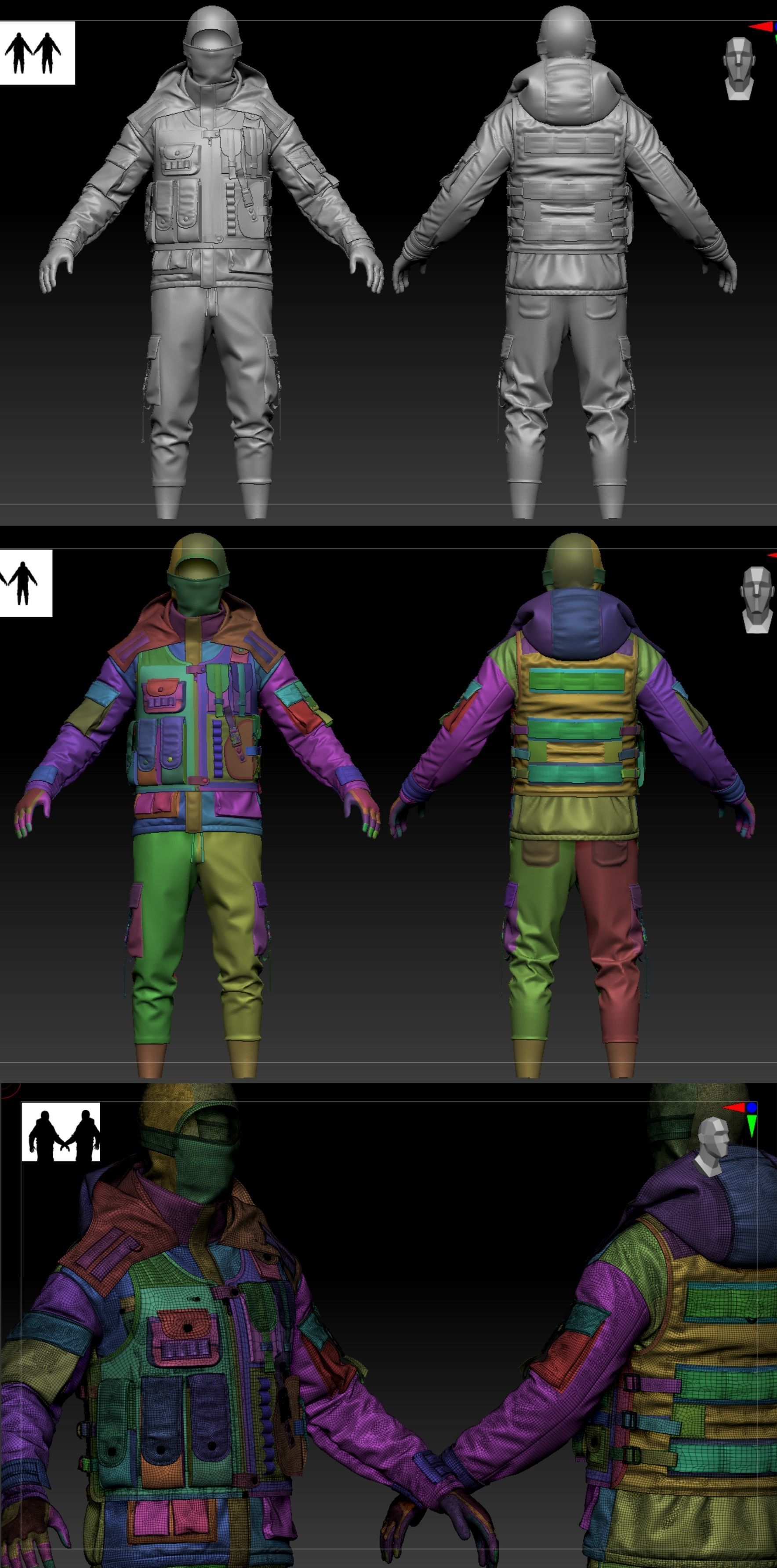 Tactical Uniform Set for men 3D model_8