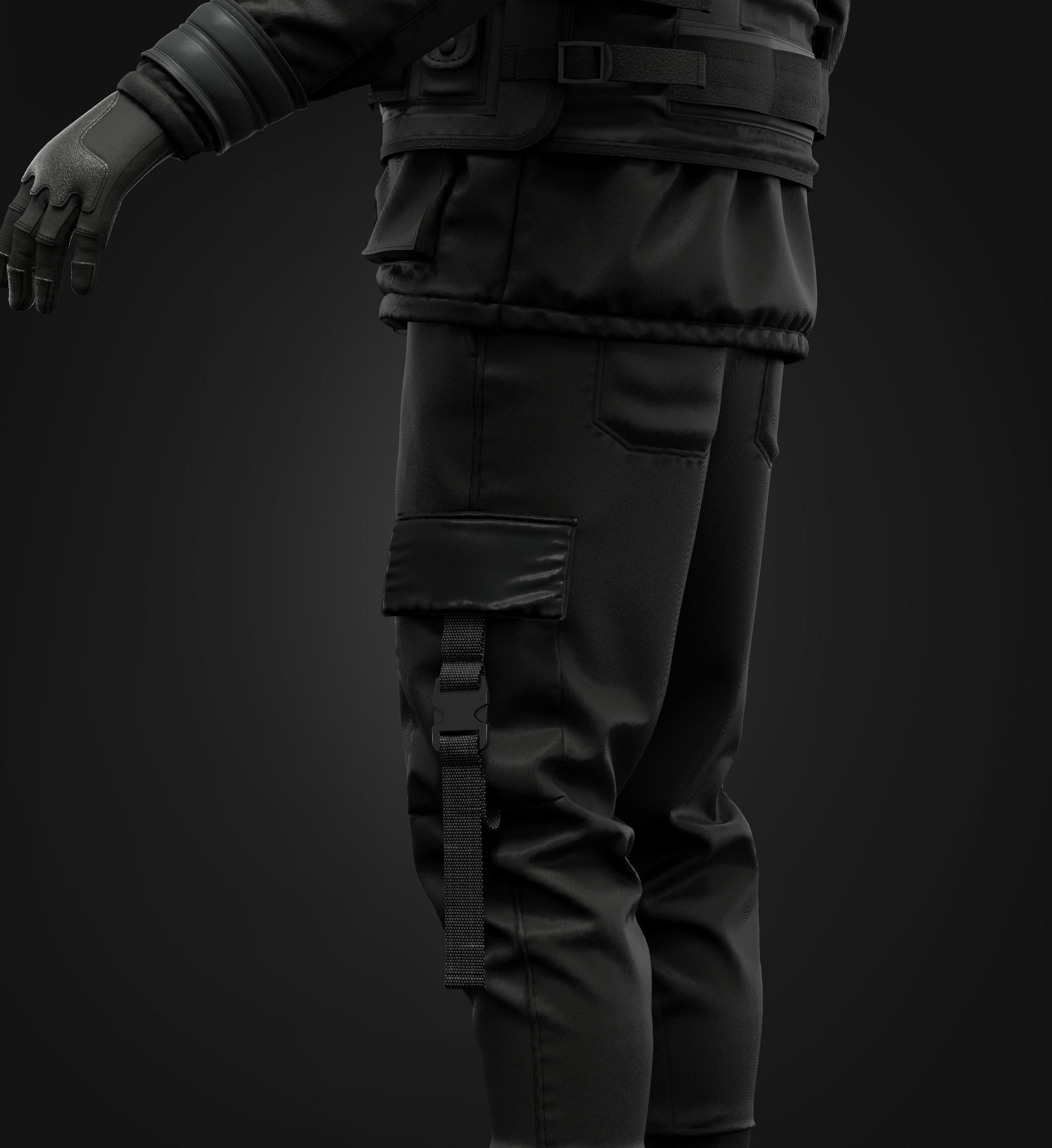 Tactical Uniform Set for men 3D model_14