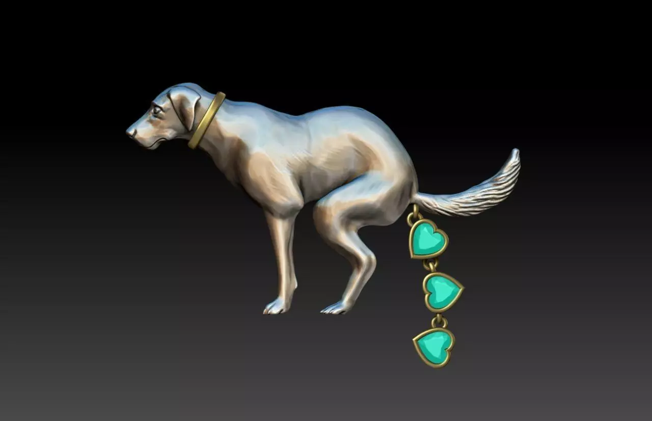 Dog Pooping M4 3D print model