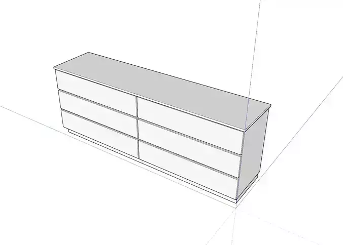 6 Drawer Credenza - Editable Groups