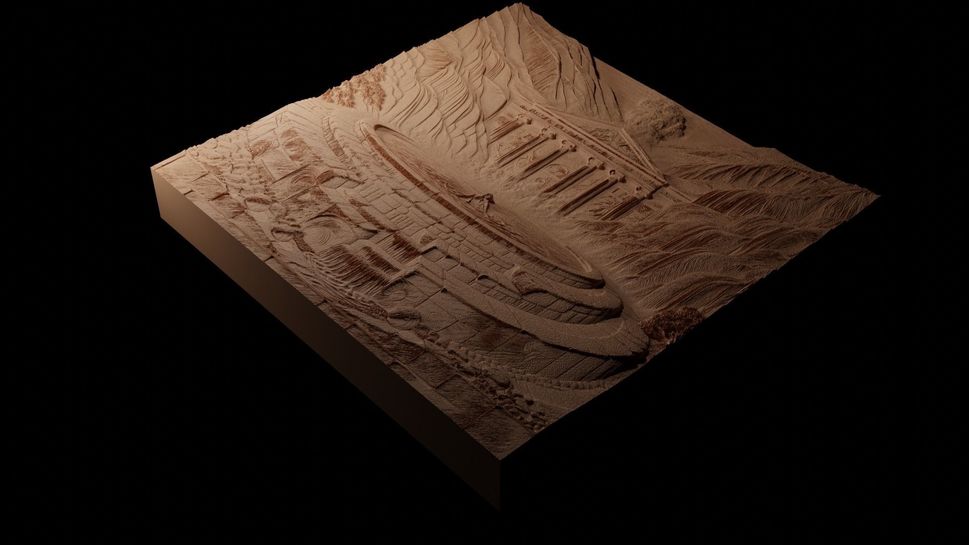 Thermal Pool CNC 3d Print High Relief Sand Casting 3D print model_1