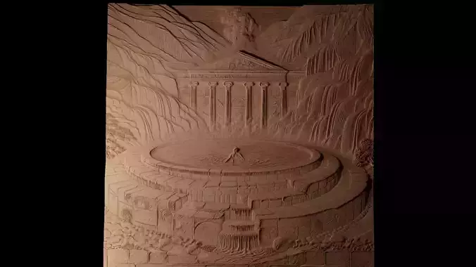 Thermal Pool CNC 3d Print High Relief Sand Casting 3D print model