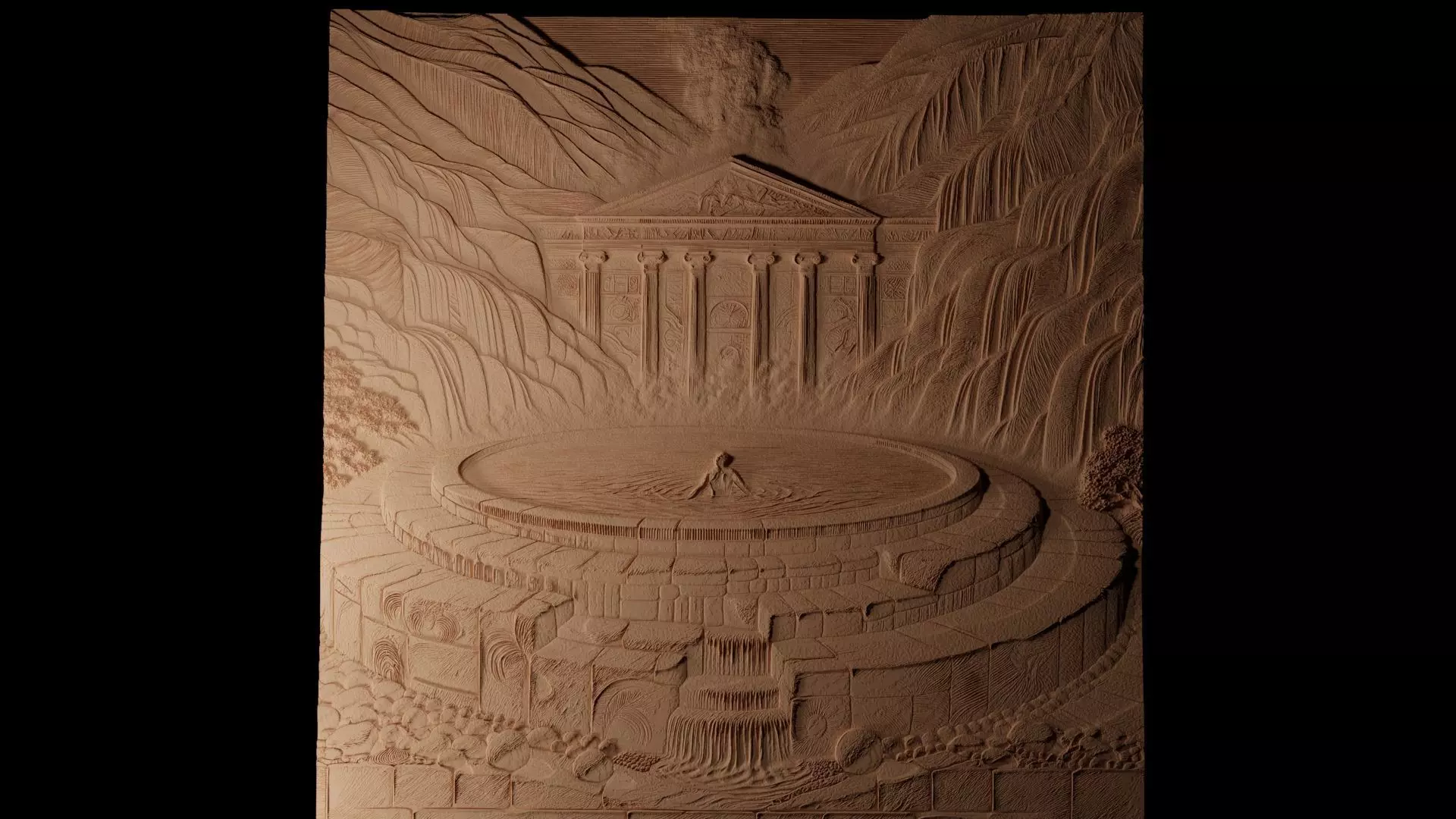 Thermal Pool CNC 3d Print High Relief Sand Casting 3D print model_0