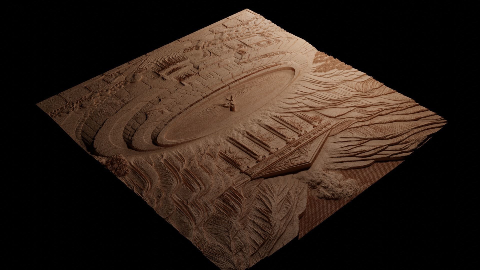 Thermal Pool CNC 3d Print High Relief Sand Casting 3D print model_3