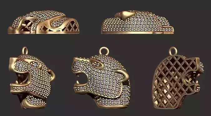 Tiger earring - Pendant Fusion 3D print model