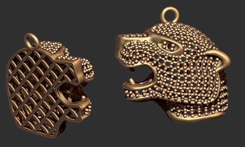 Tiger earring - Pendant Fusion 3D print model 3D print model_1