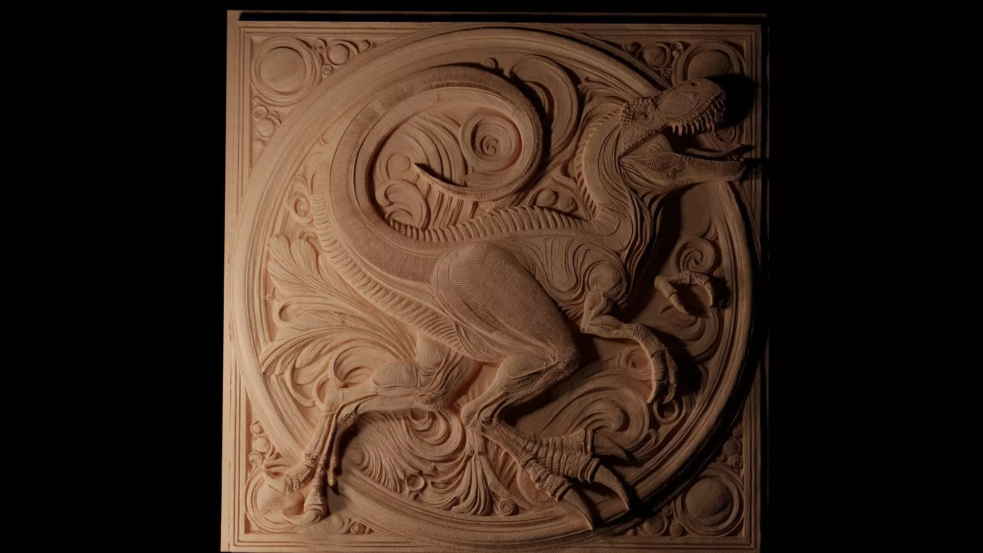 Therizinosaurus CNC 3d Print High Relief Sand Casting 3D print model_0