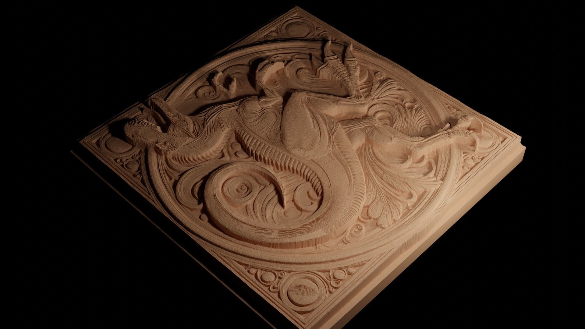 Therizinosaurus CNC 3d Print High Relief Sand Casting 3D print model_4