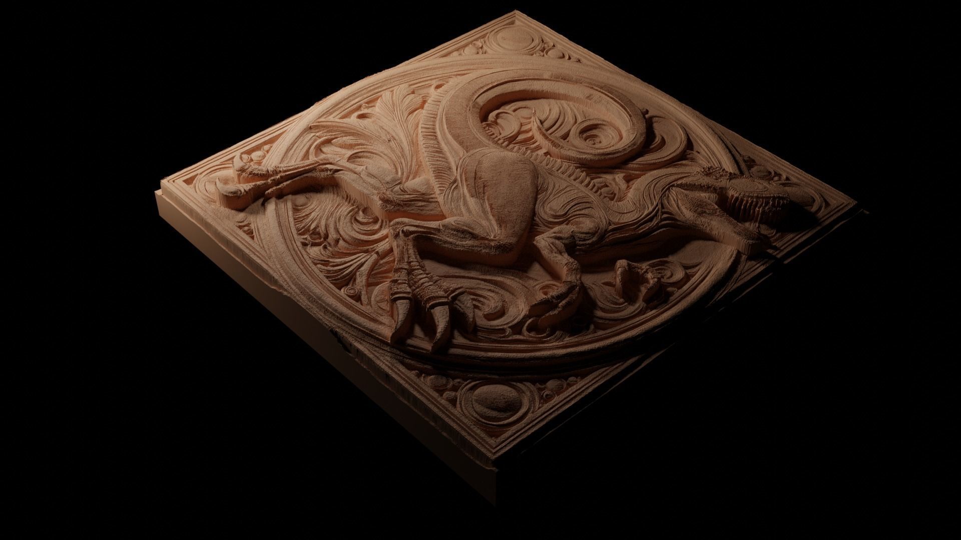 Therizinosaurus CNC 3d Print High Relief Sand Casting 3D print model_1