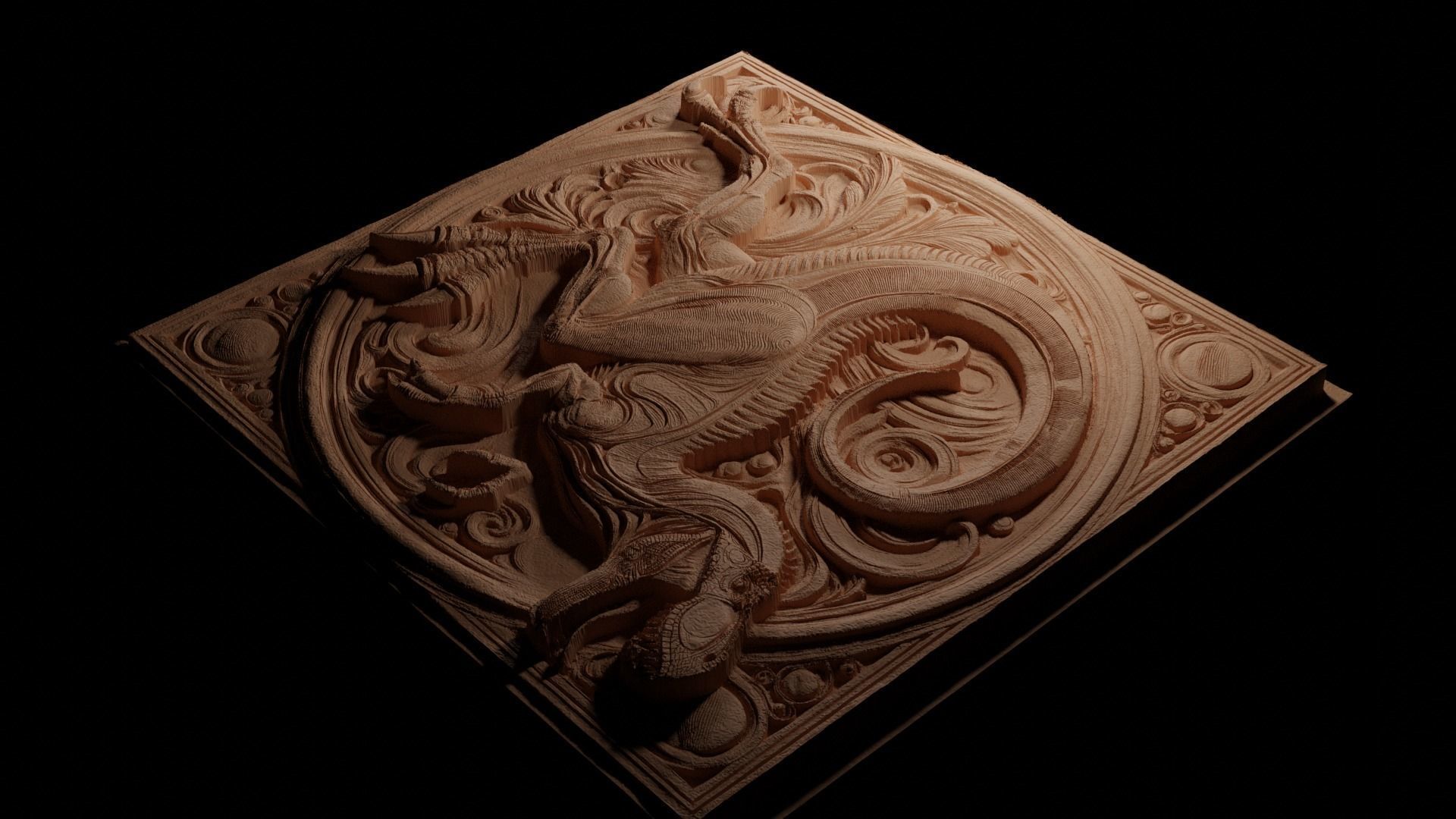 Therizinosaurus CNC 3d Print High Relief Sand Casting 3D print model_3