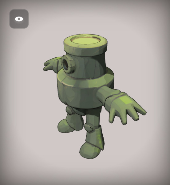 Ancient Rock Golem in cartoon style Art Low-poly 3D model_4