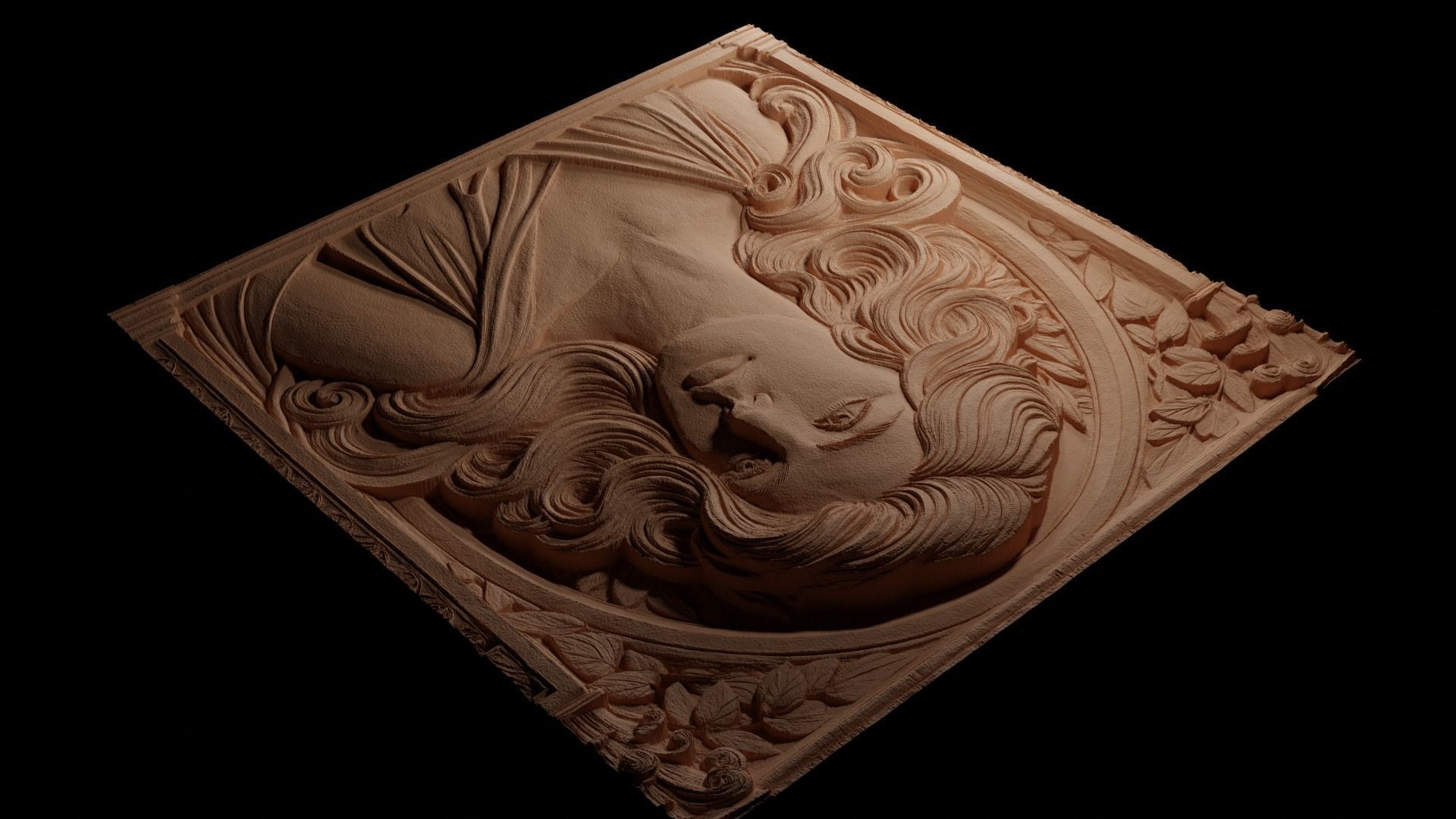 The White Lady CNC 3d Print High Relief Sand Casting 3D print model_3