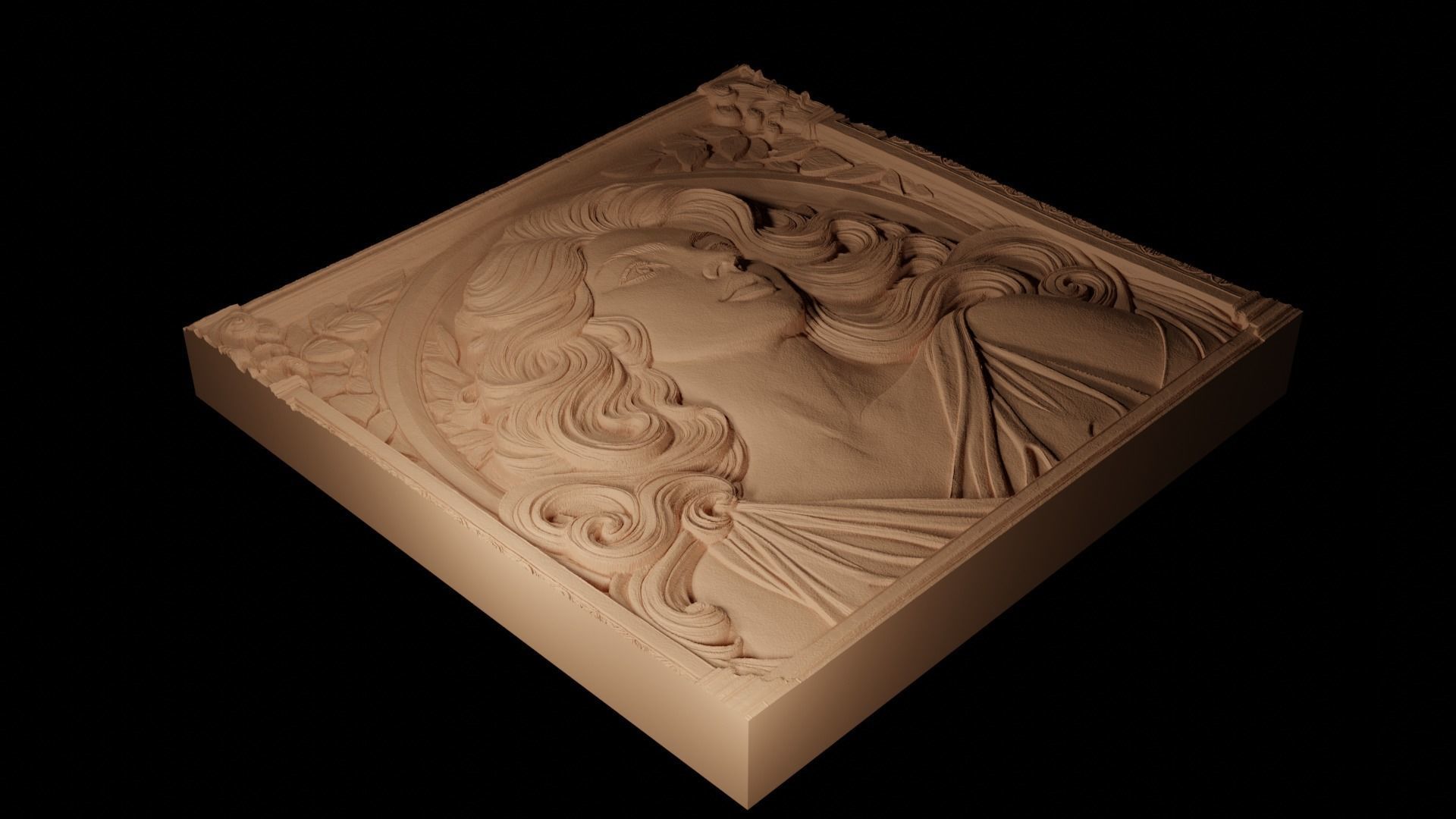The White Lady CNC 3d Print High Relief Sand Casting 3D print model_2