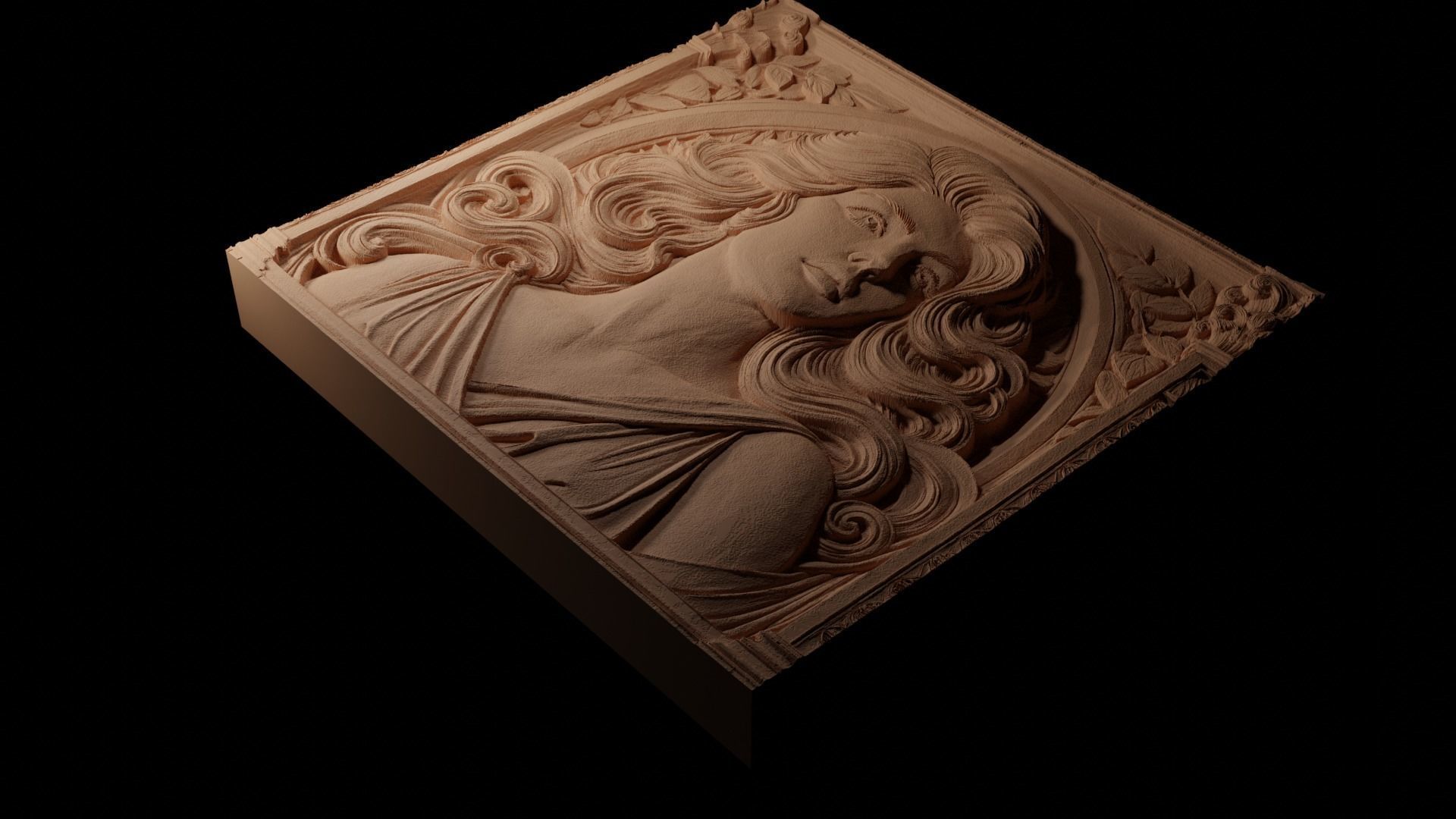 The White Lady CNC 3d Print High Relief Sand Casting 3D print model_1