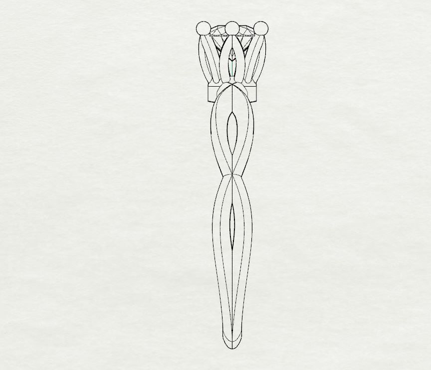 Engagement crown ring 3D print model_18