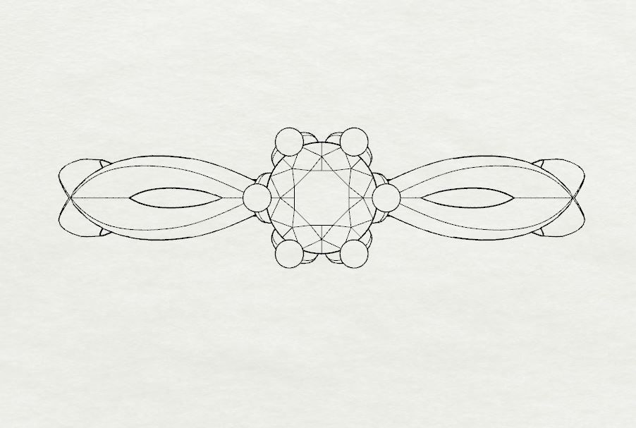 Engagement crown ring 3D print model_26