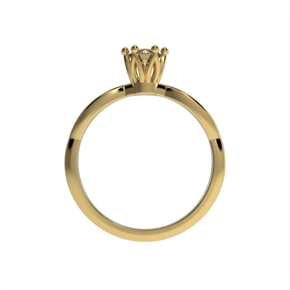 Engagement crown ring 3D print model_2