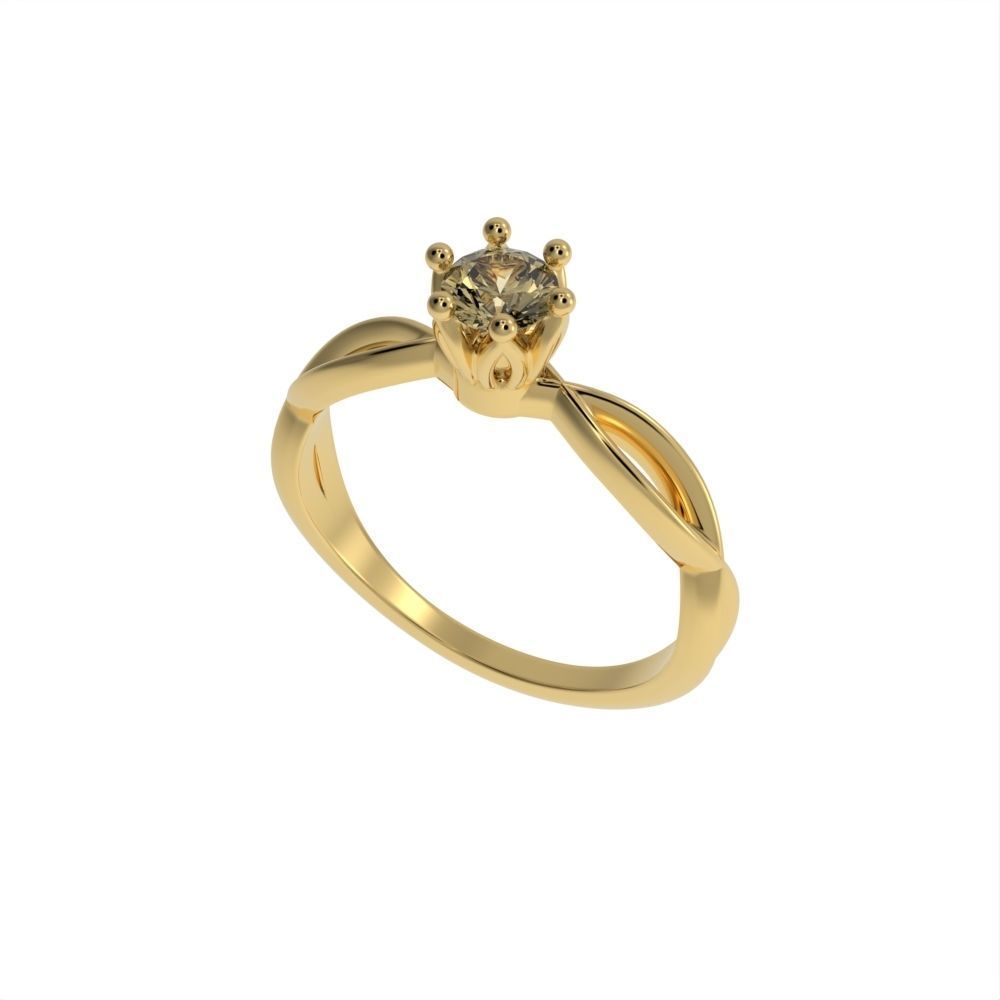 Engagement crown ring 3D print model_1