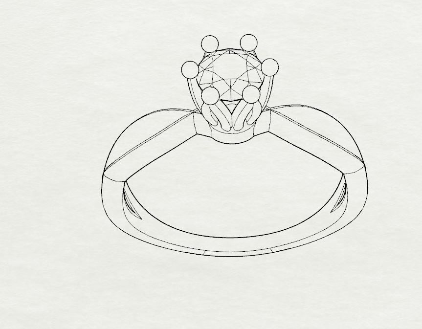 Engagement crown ring 3D print model_21