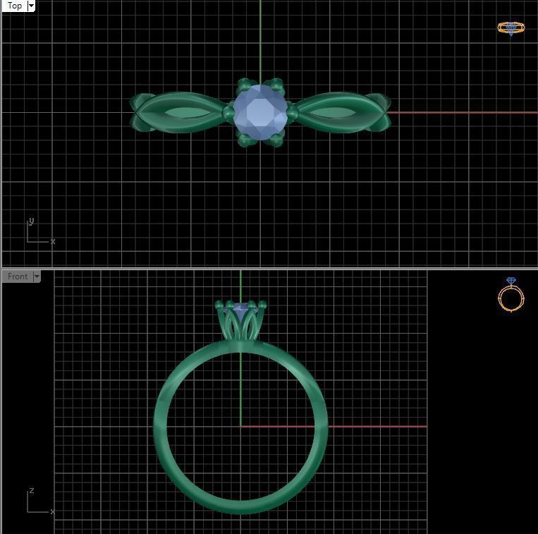 Engagement crown ring 3D print model_16