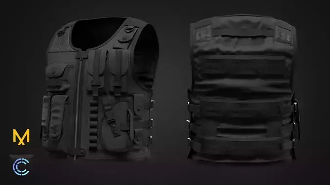 Tactical Vest for men 3D model