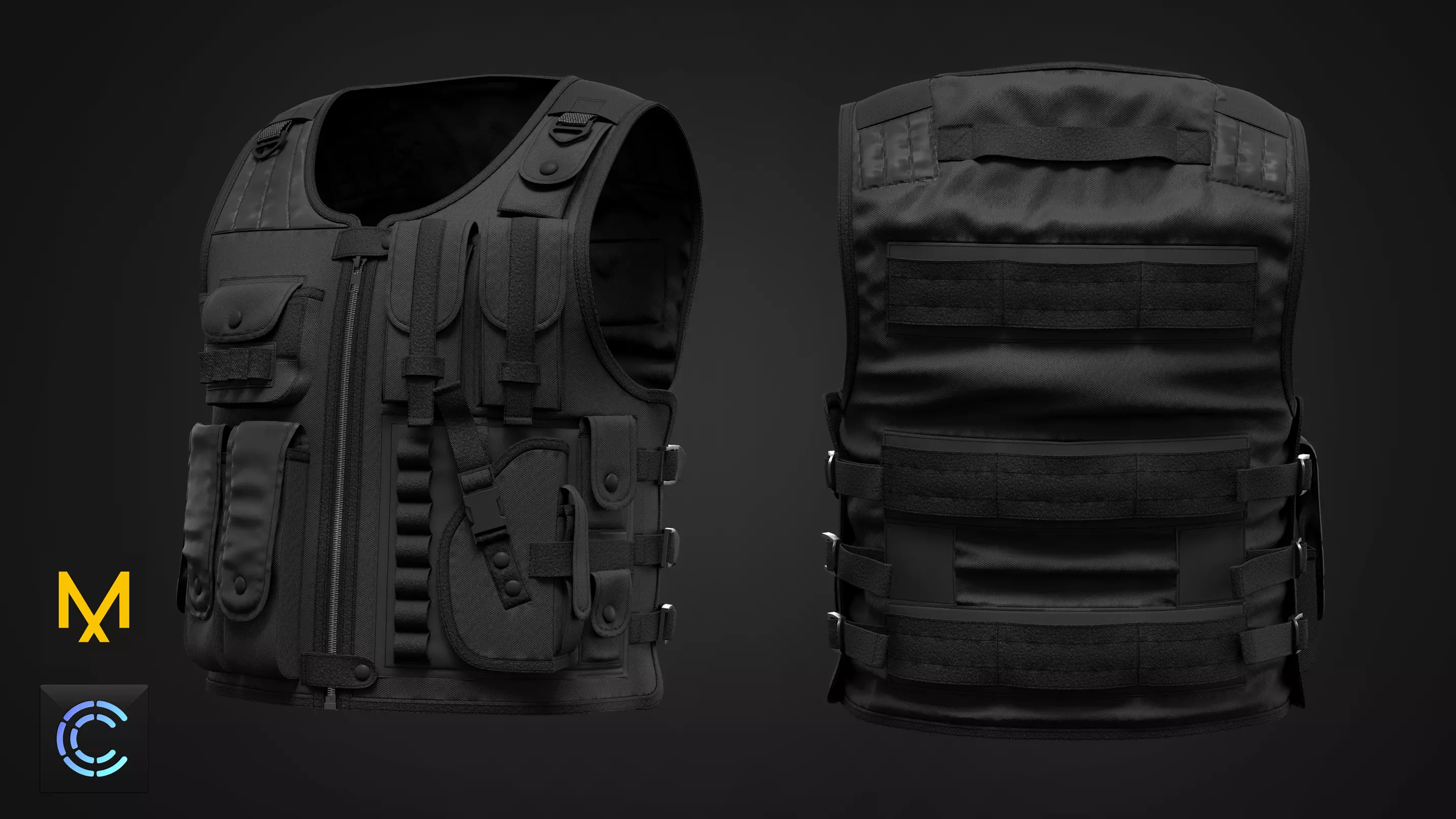 Tactical Vest for men 3D model_0