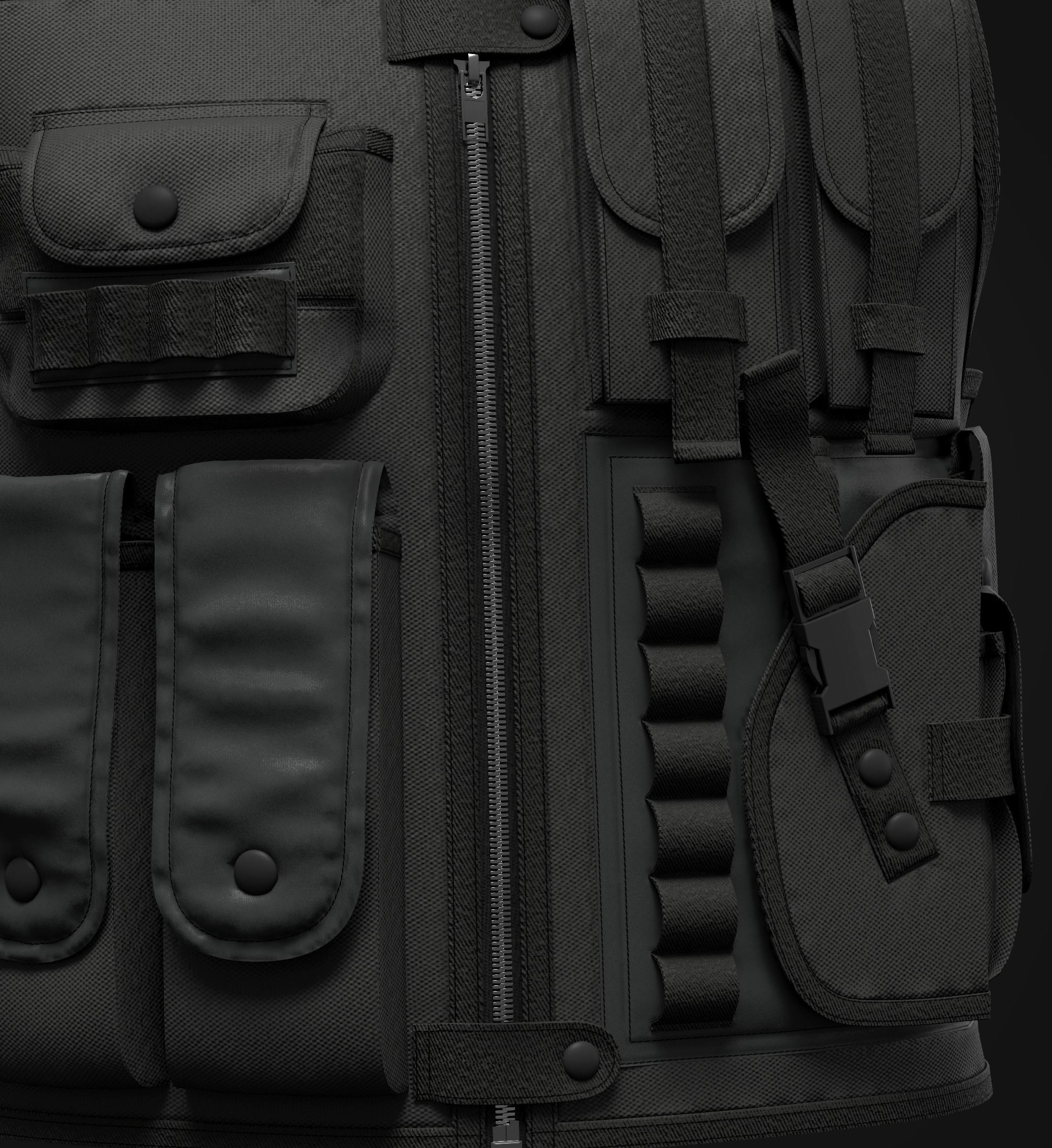 Tactical Vest for men 3D model_11