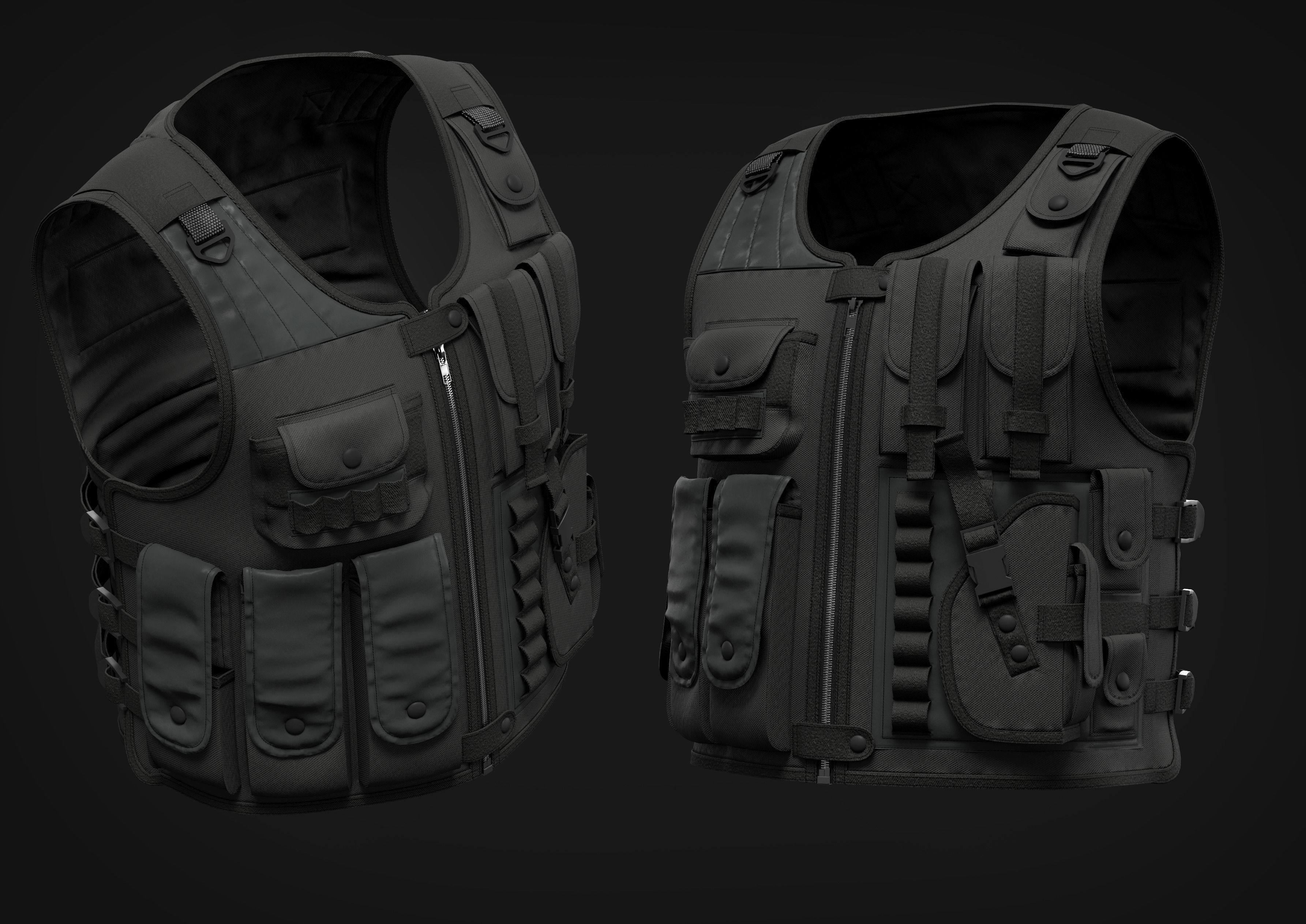 Tactical Vest for men 3D model_3