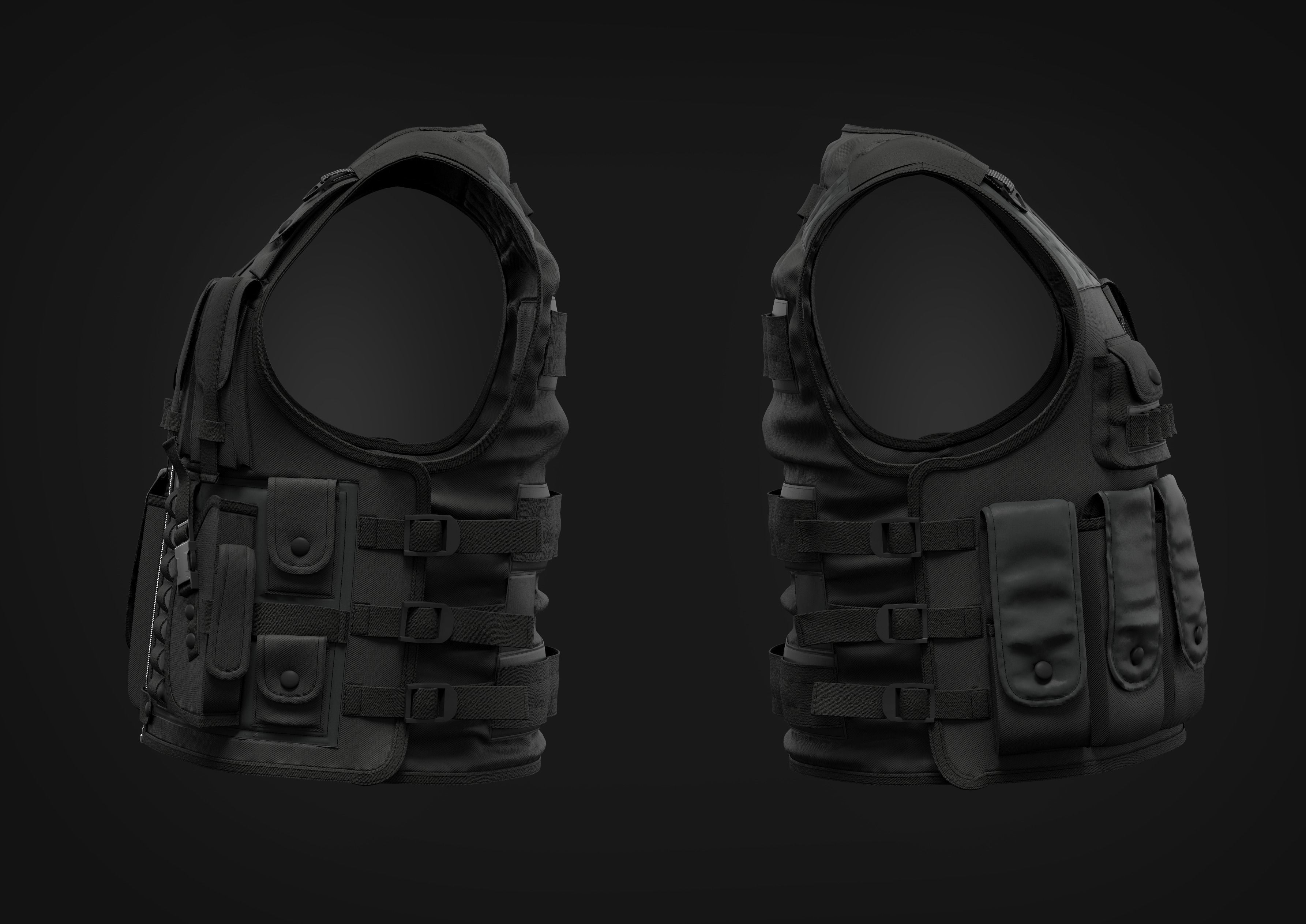 Tactical Vest for men 3D model_2