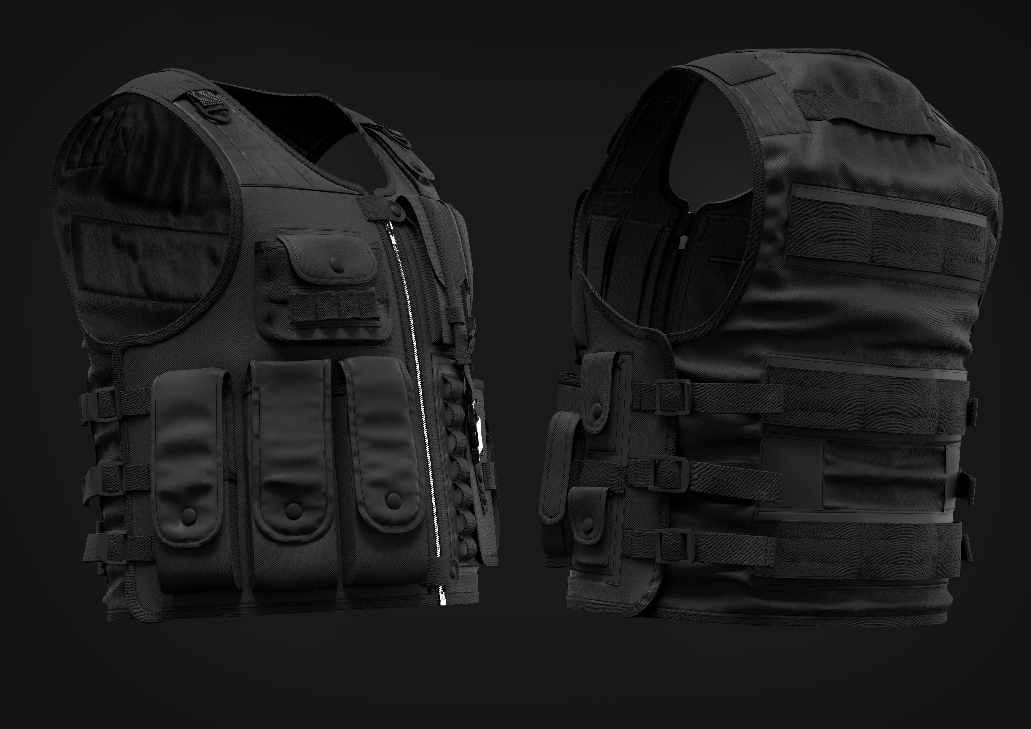 Tactical Vest for men 3D model_4
