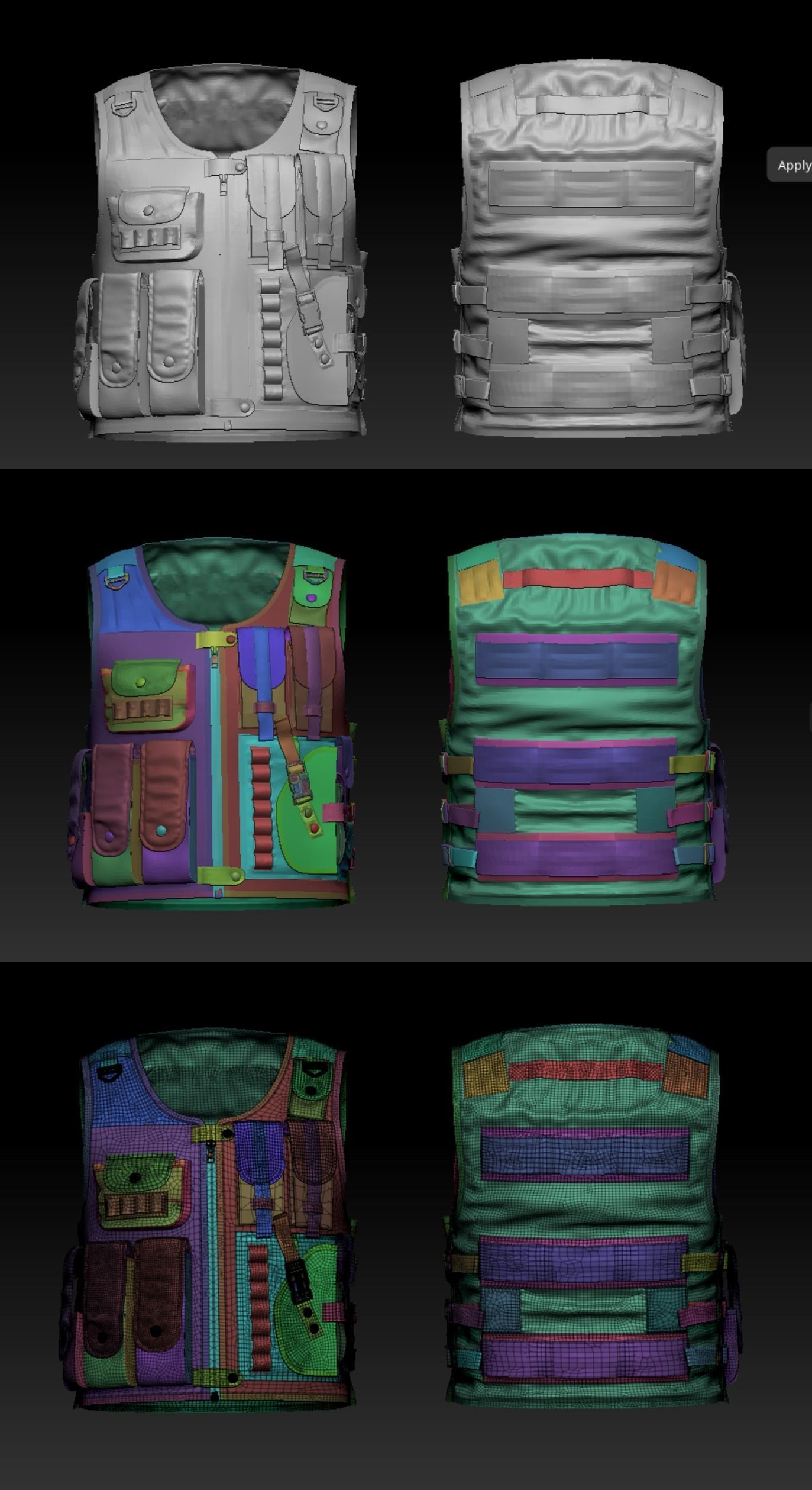 Tactical Vest for men 3D model_7