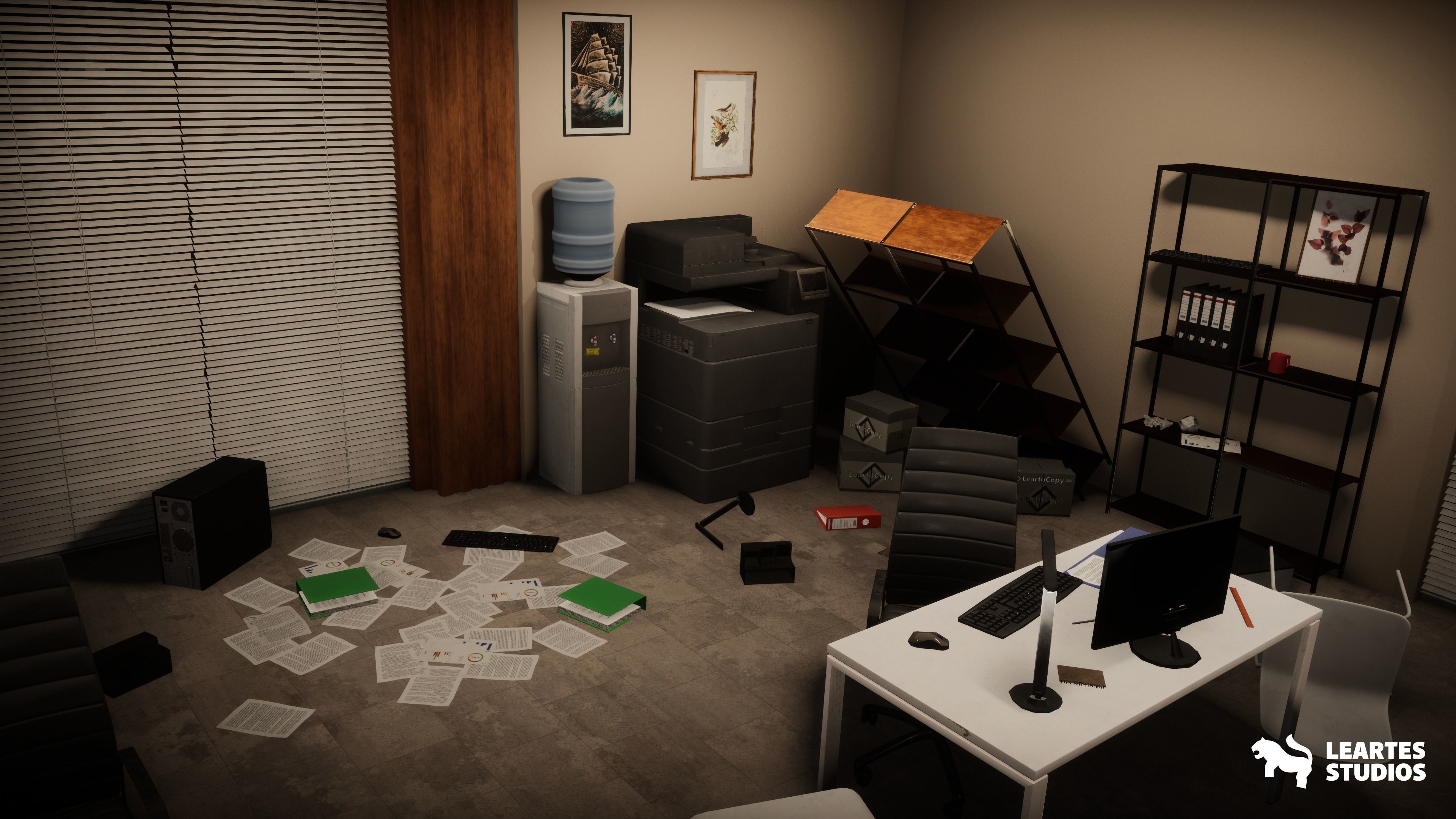 Office Corridor Environment Low-poly 3D model_16