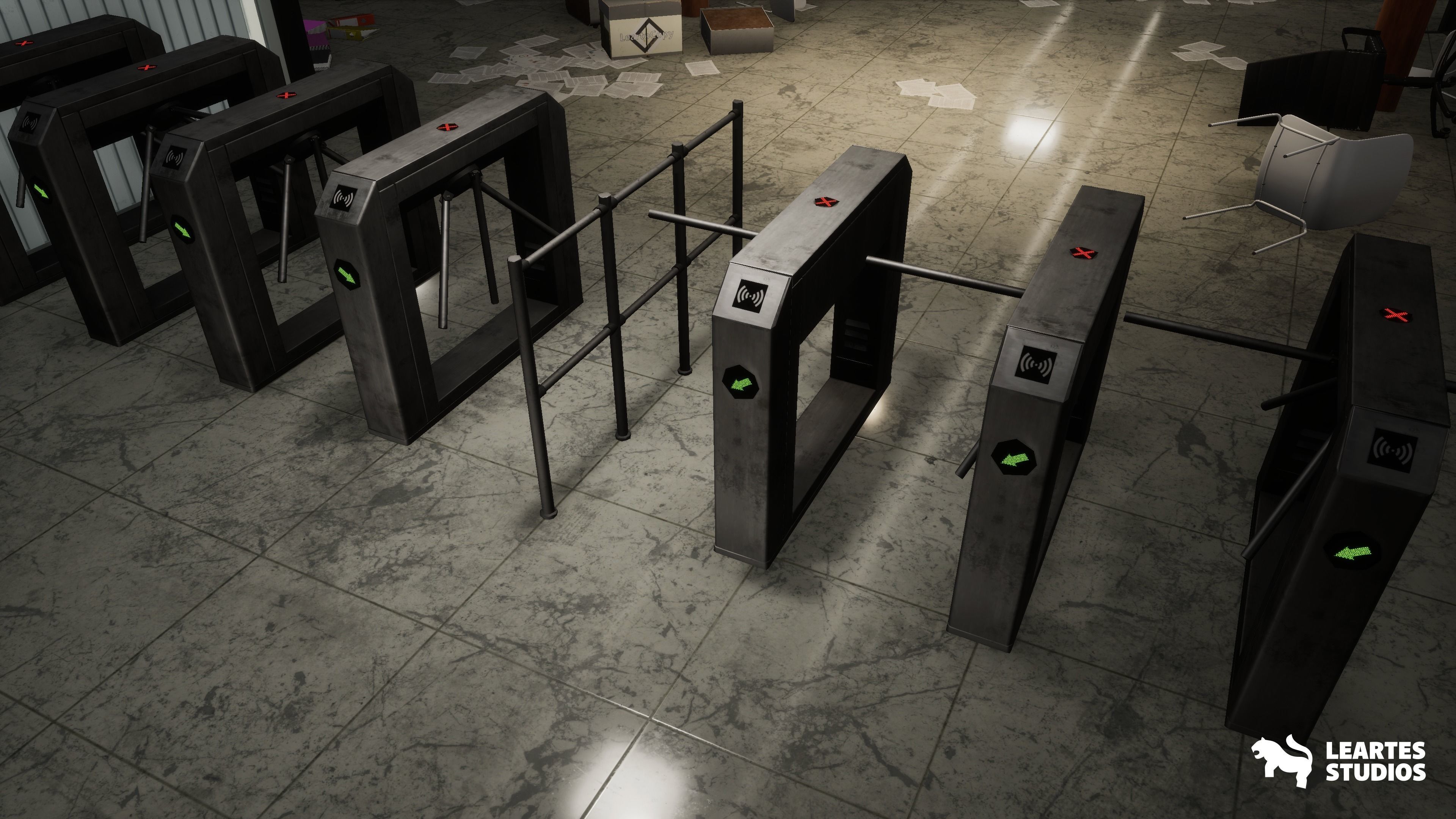 Office Corridor Environment Low-poly 3D model_12