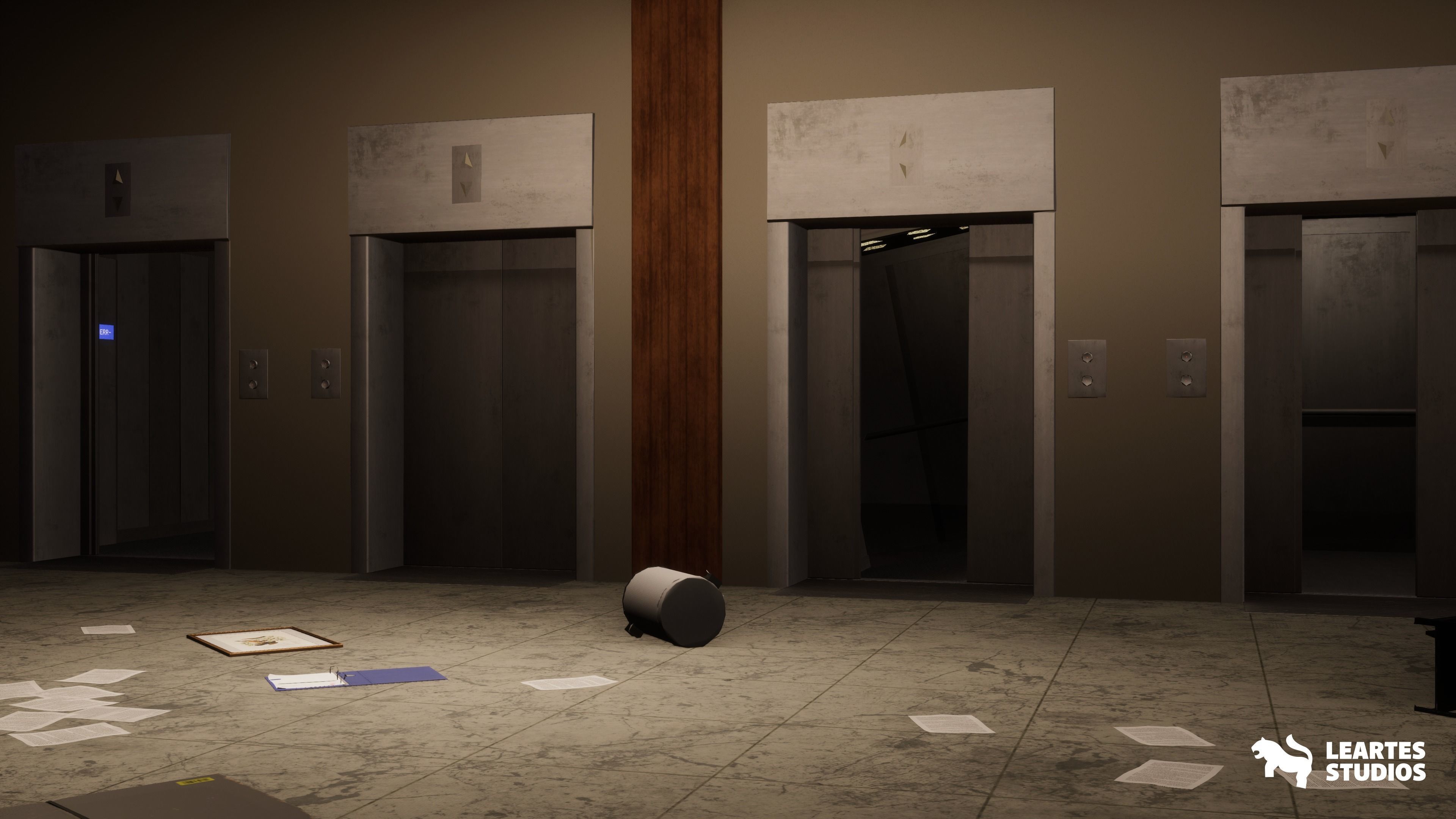 Office Corridor Environment Low-poly 3D model_11