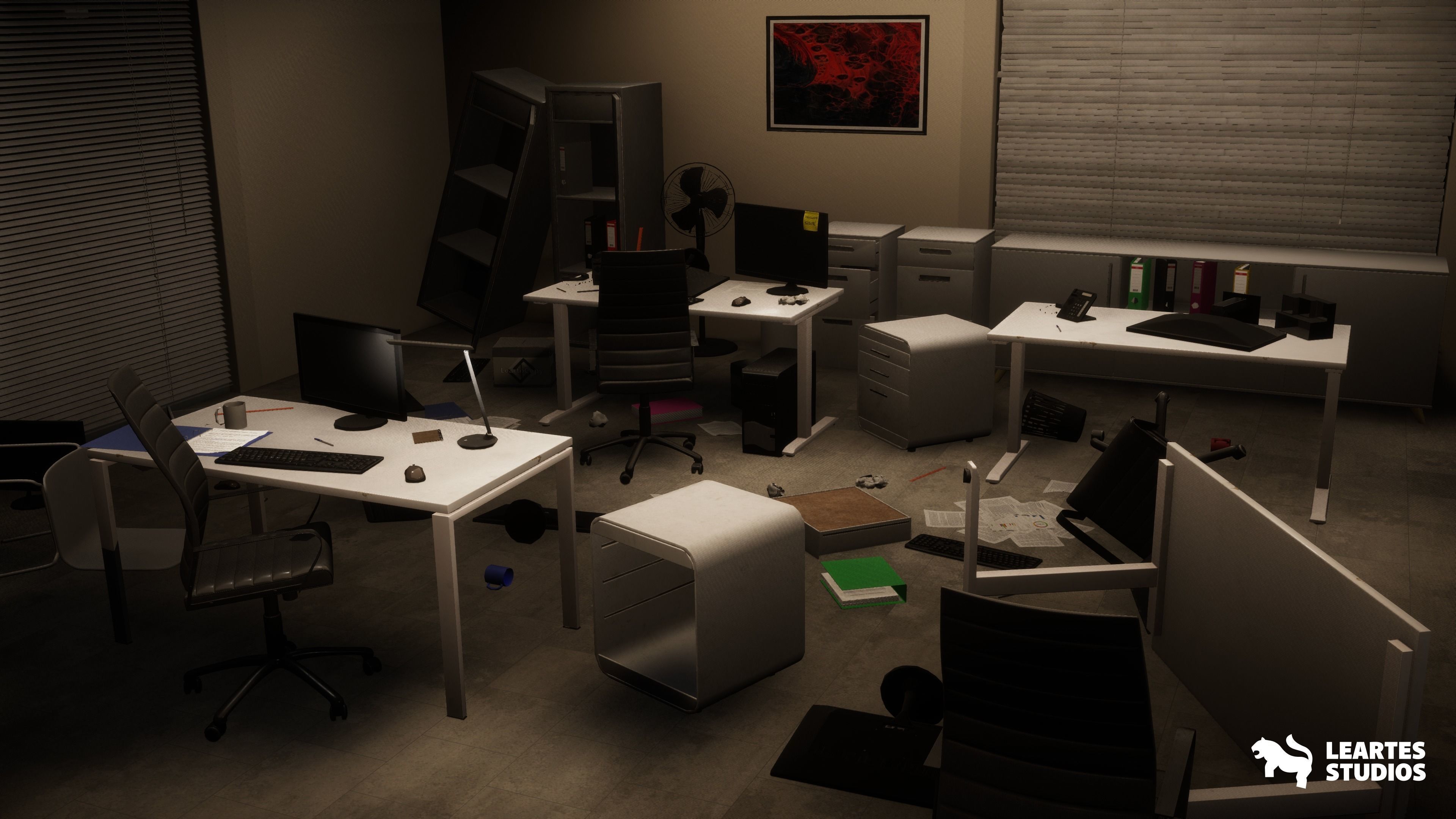 Office Corridor Environment Low-poly 3D model_15