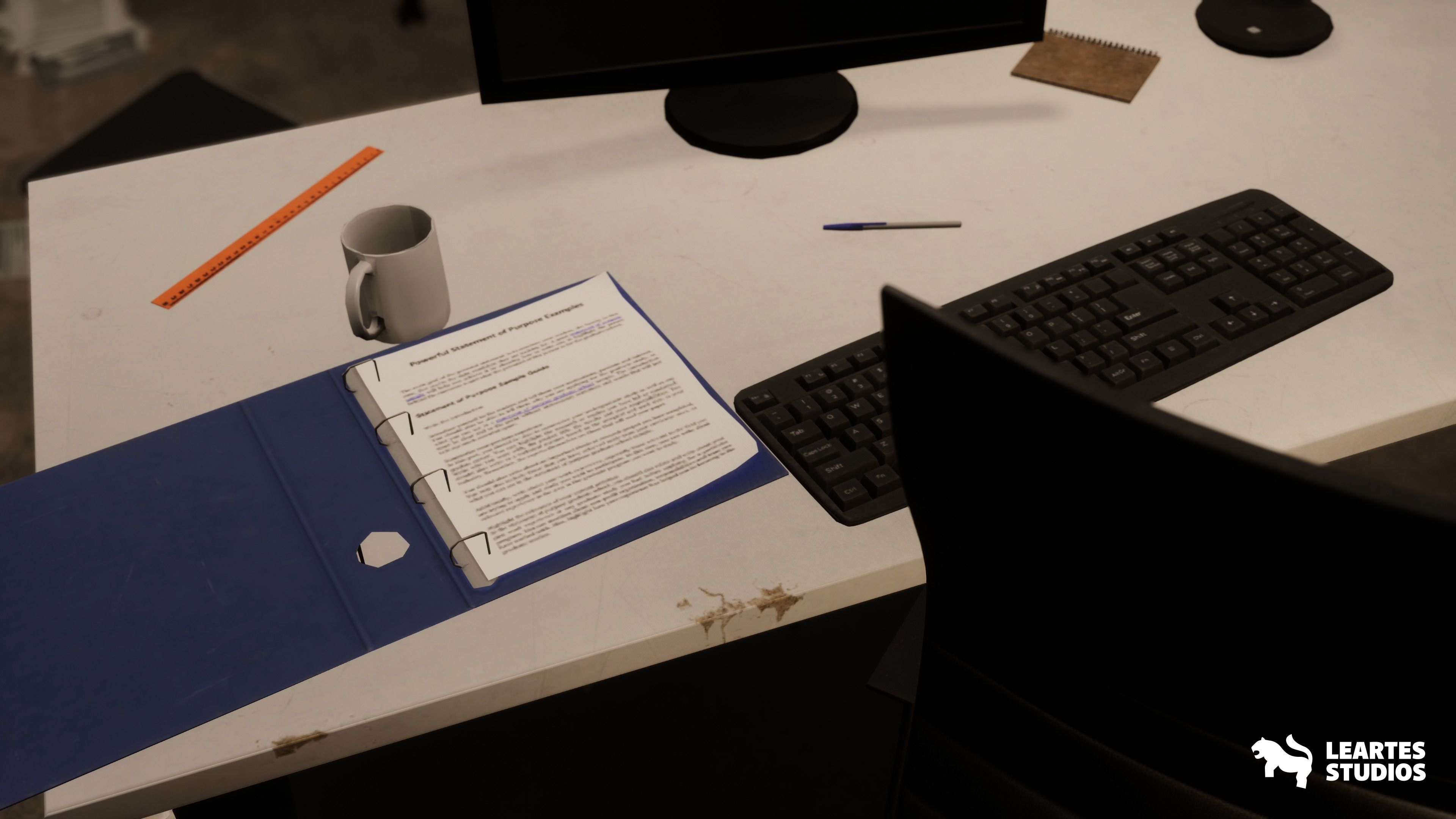 Office Corridor Environment Low-poly 3D model_3