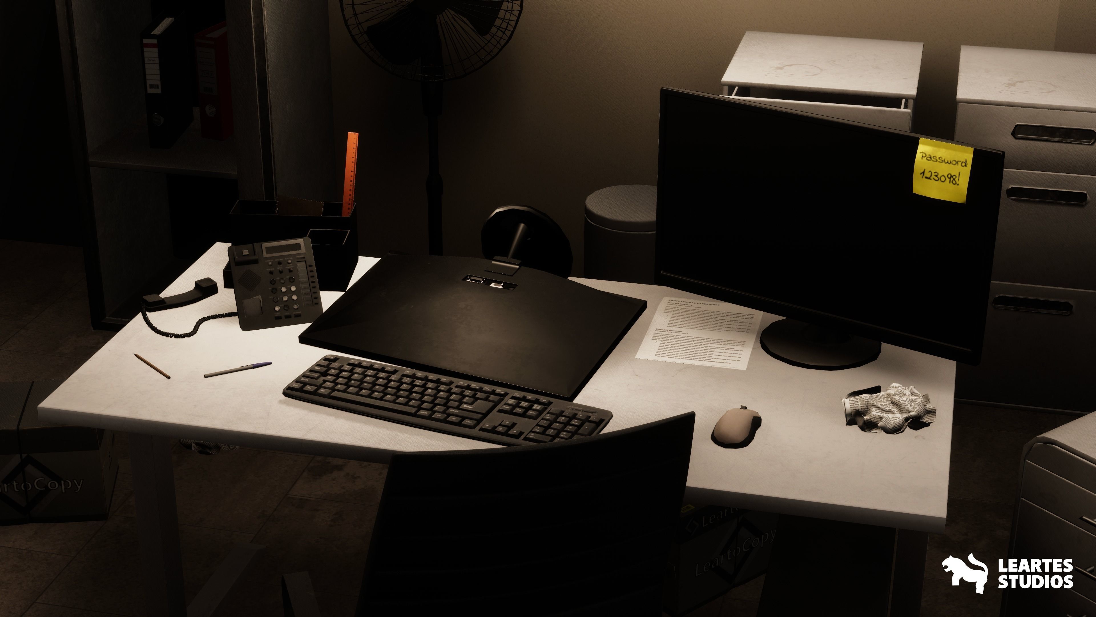 Office Corridor Environment Low-poly 3D model_6