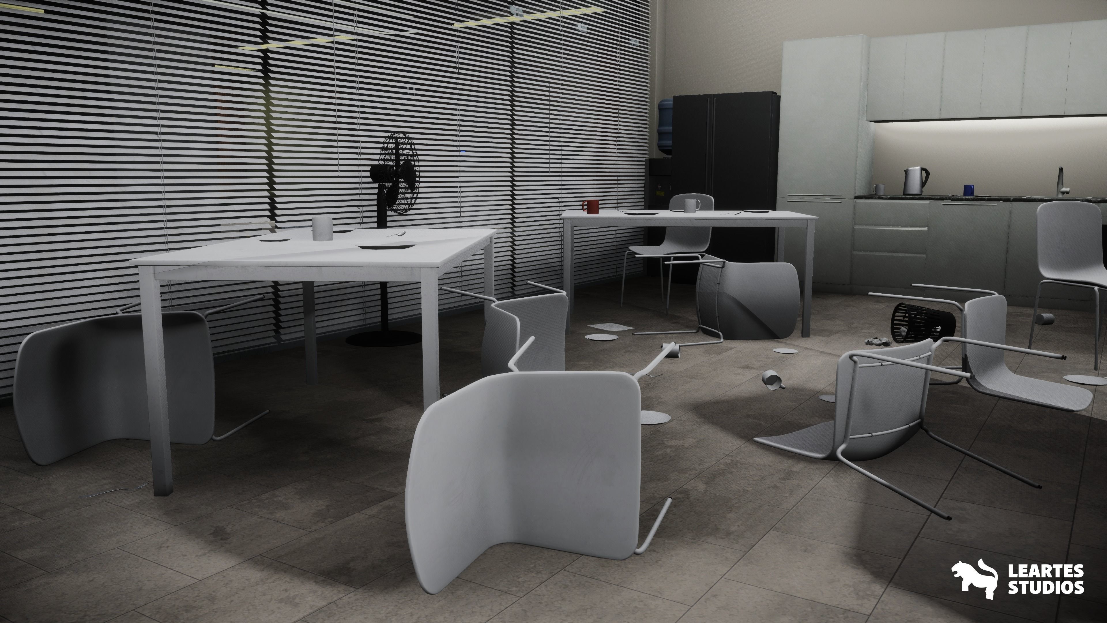 Office Corridor Environment Low-poly 3D model_1